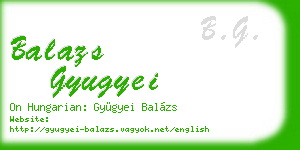 balazs gyugyei business card