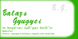 balazs gyugyei business card